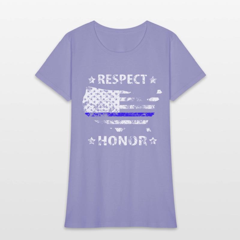 Respect Honor thin blue line america police