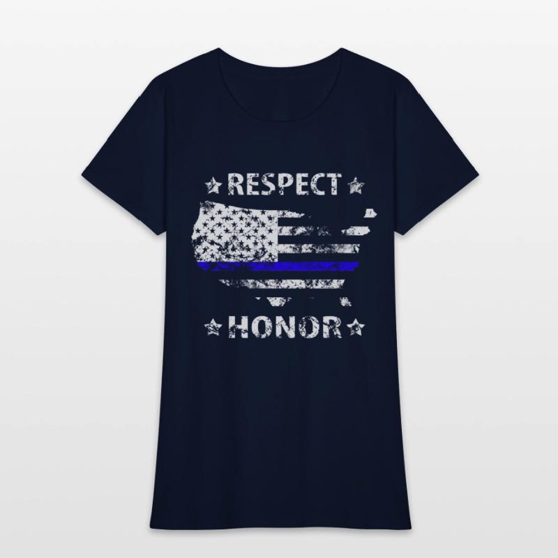 Respect Honor thin blue line america police