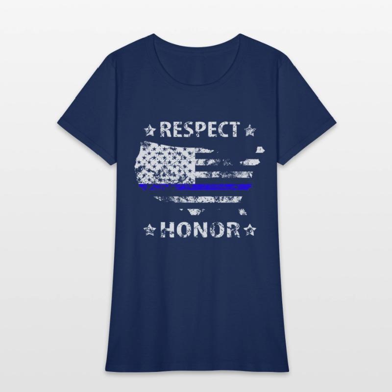 Respect Honor thin blue line america police