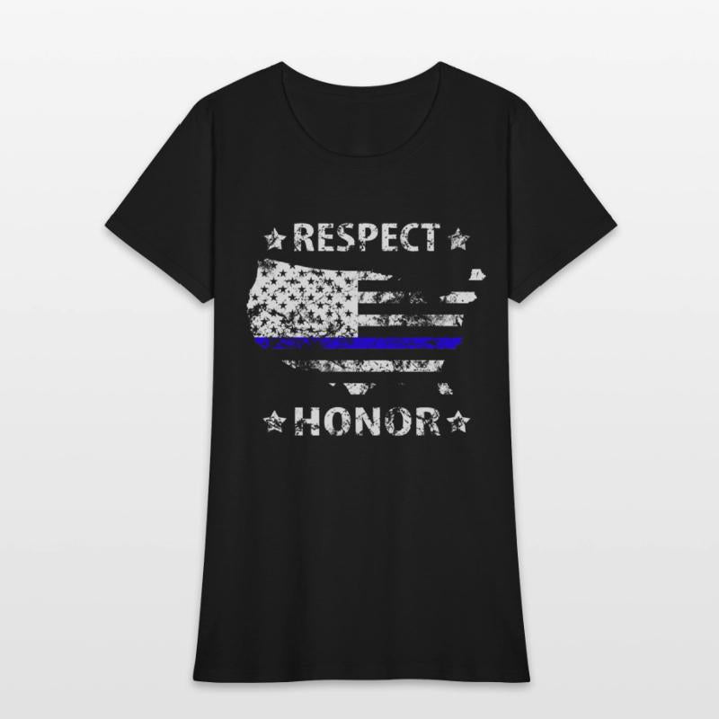 Respect Honor thin blue line america police