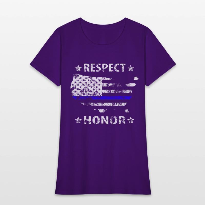 Respect Honor thin blue line america police