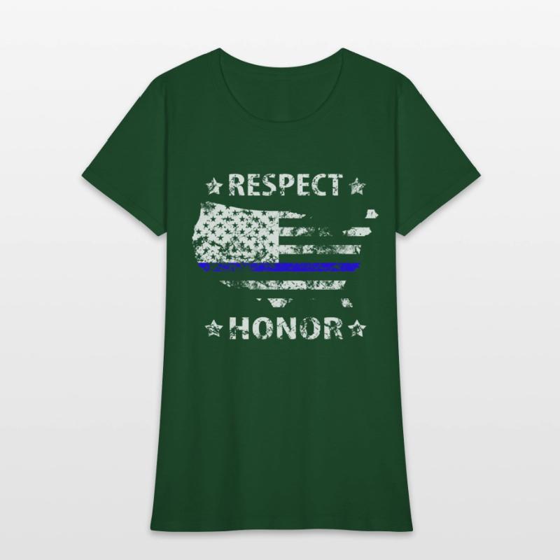 Respect Honor thin blue line america police