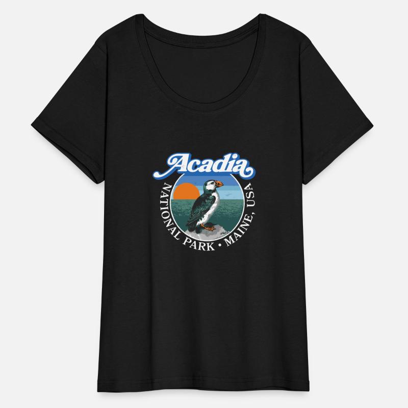 Retro Acadia National Park Vintage Maine Puffin