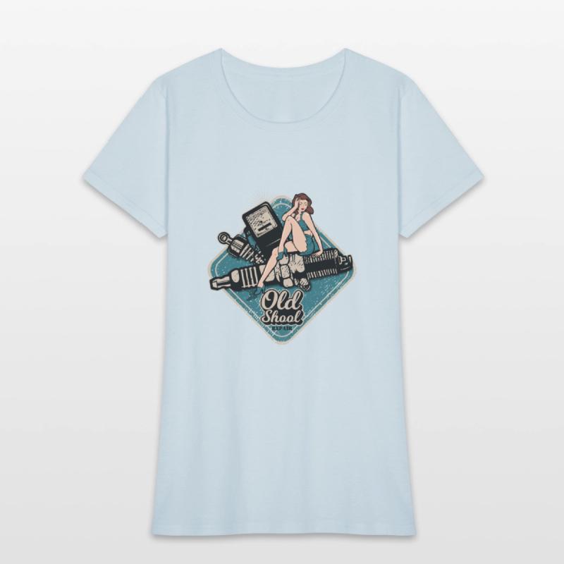 Rockabilly Old School Pin Up Girl Repair Shop