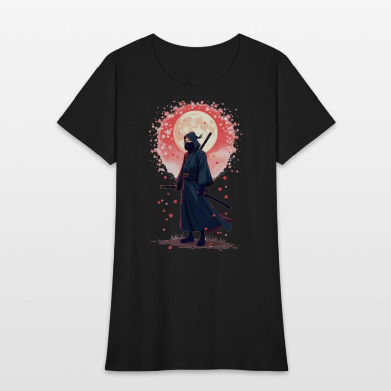 Samurai Moon Cool Graphic Tee for Anime Lovers