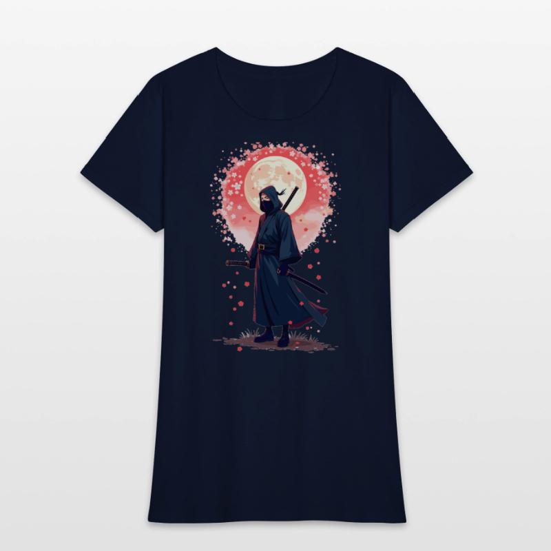 Samurai Moon Cool Graphic Tee for Anime Lovers