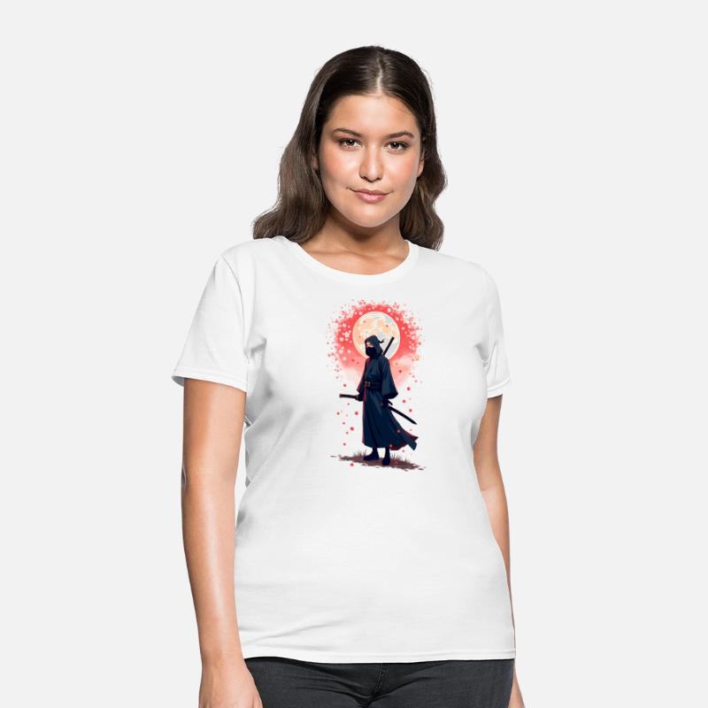 Samurai Moon Cool Graphic Tee for Anime Lovers