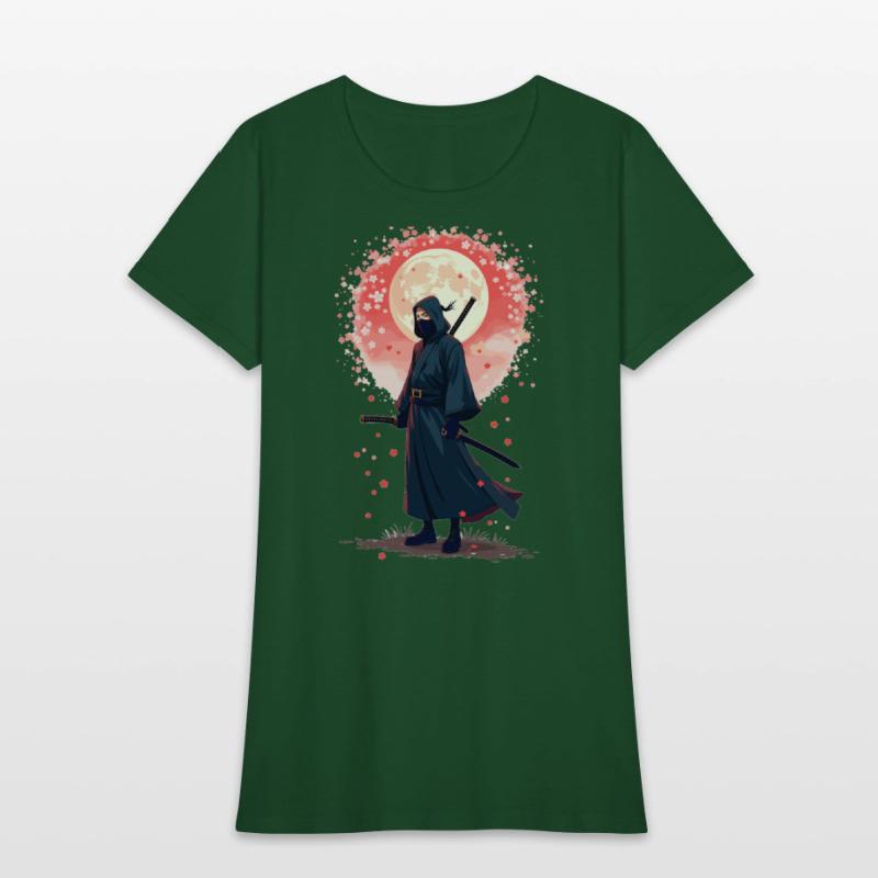Samurai Moon Cool Graphic Tee for Anime Lovers