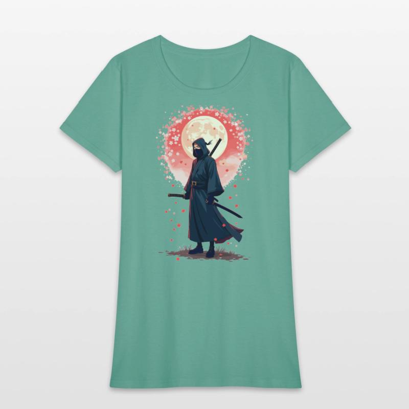 Samurai Moon Cool Graphic Tee for Anime Lovers