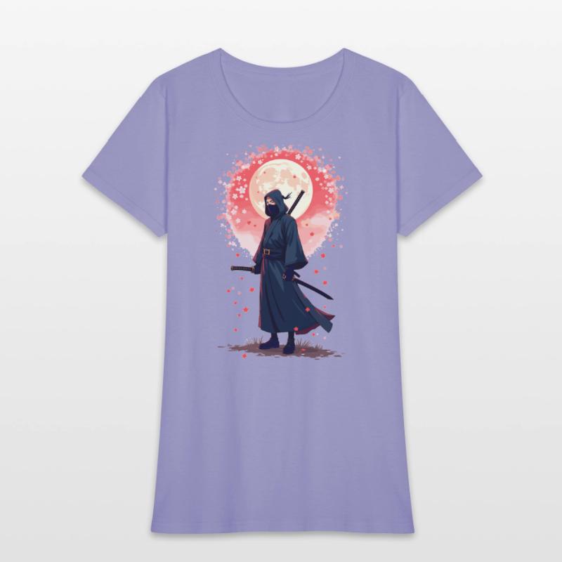 Samurai Moon Cool Graphic Tee for Anime Lovers