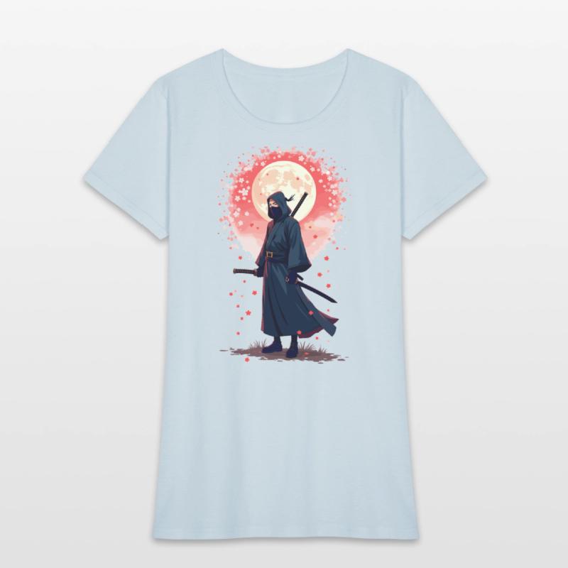 Samurai Moon Cool Graphic Tee for Anime Lovers