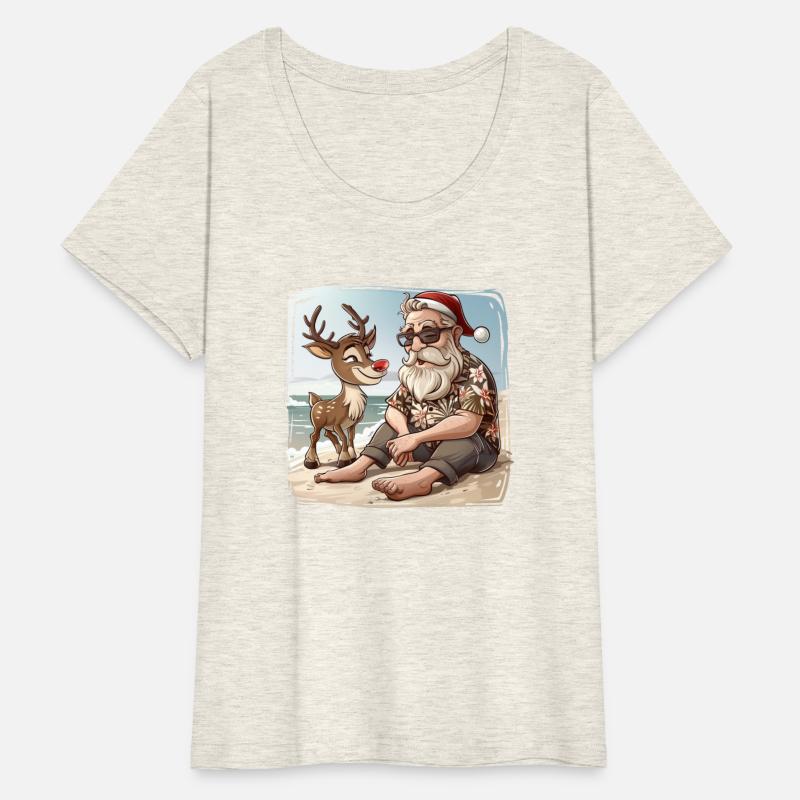 Santa and Rudolph on the Beach