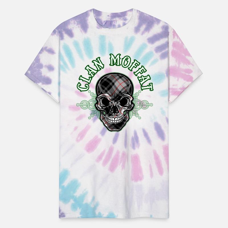 Scottish Clan Moffat Tartan Celtic Skull