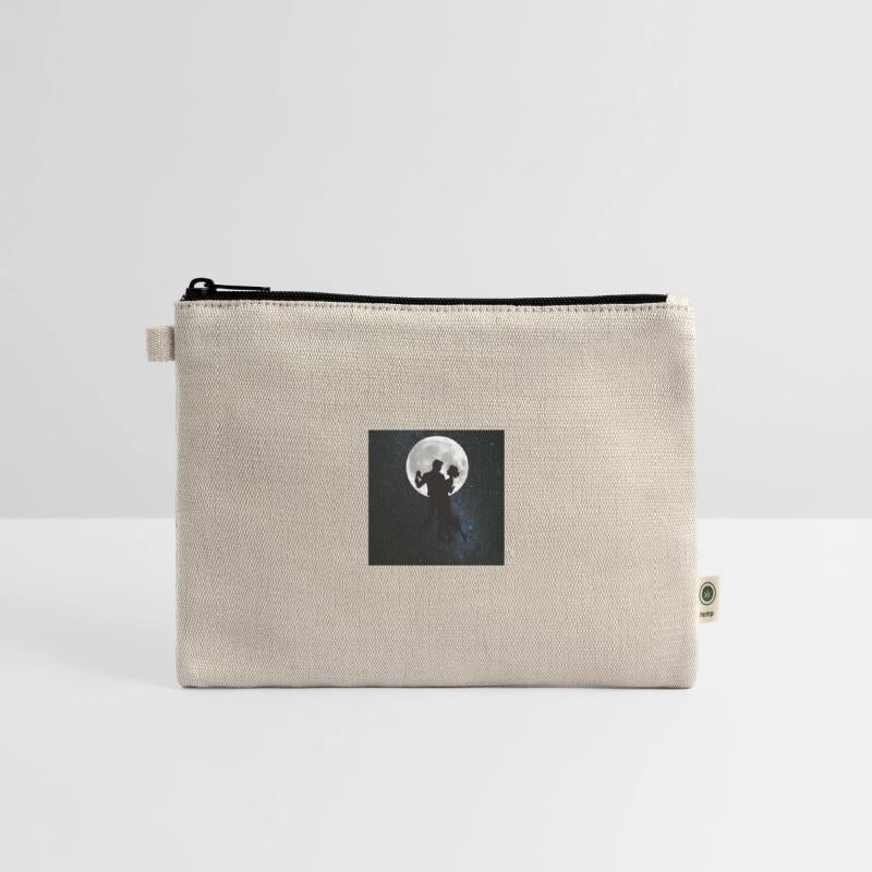 Silhouetted Couple Under Full Moon