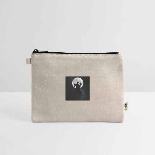 Silhouetted Couple Under Full Moon