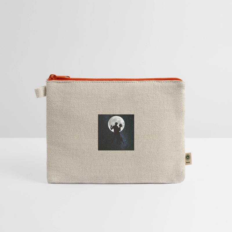 Silhouetted Couple Under Full Moon