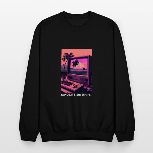 Simulation Over Retro Computer Monitor Vaporwave A