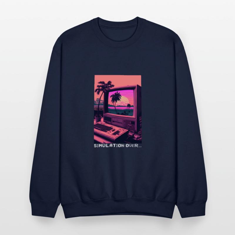 Simulation Over Retro Computer Monitor Vaporwave A