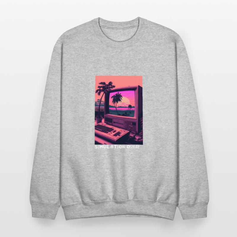 Simulation Over Retro Computer Monitor Vaporwave A