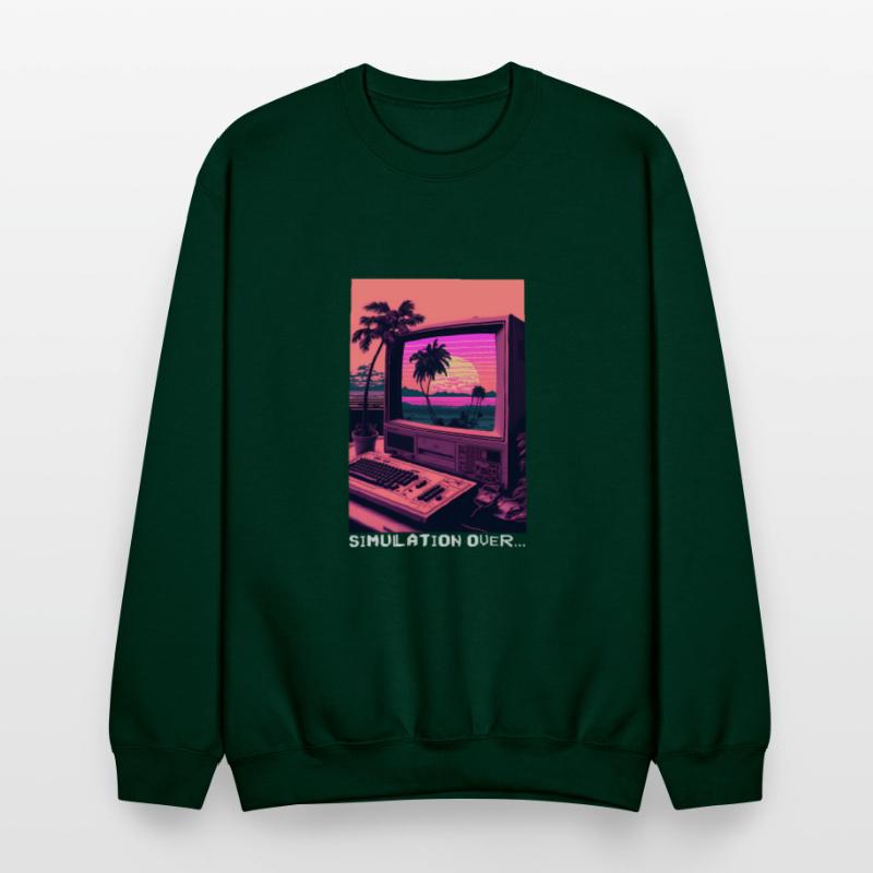 Simulation Over Retro Computer Monitor Vaporwave A