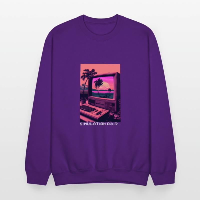 Simulation Over Retro Computer Monitor Vaporwave A