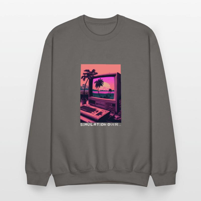 Simulation Over Retro Computer Monitor Vaporwave A