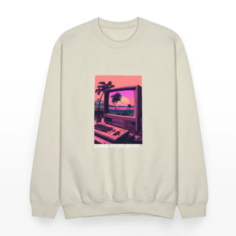 Simulation Over Retro Computer Monitor Vaporwave A