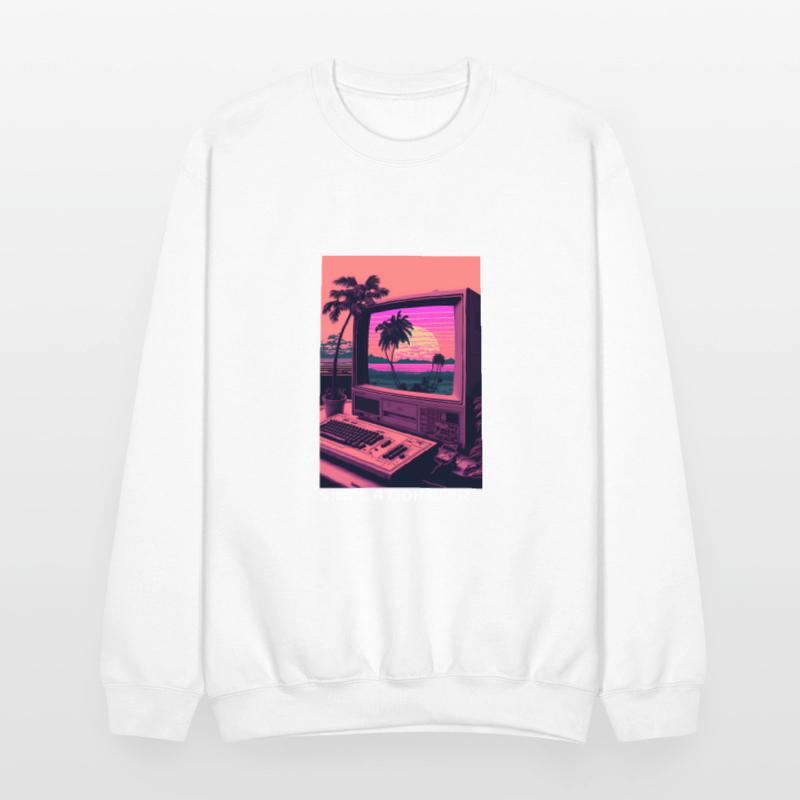 Simulation Over Retro Computer Monitor Vaporwave A