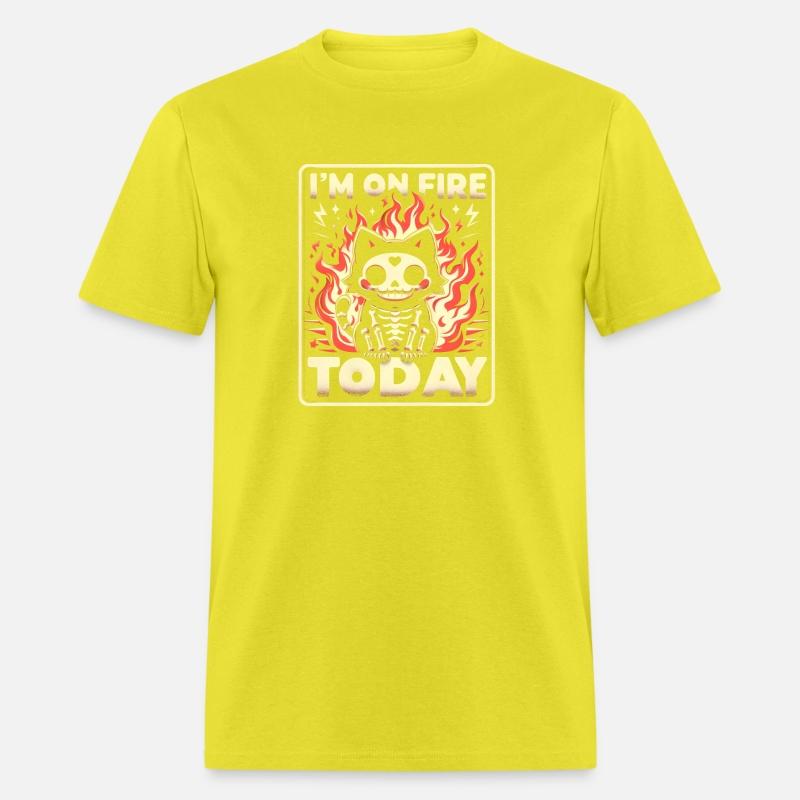 skeleton cat i'm on fire fire today