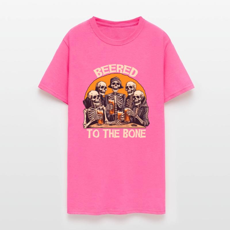 Skeletons drinking beer-Funny Halloween t-shirt