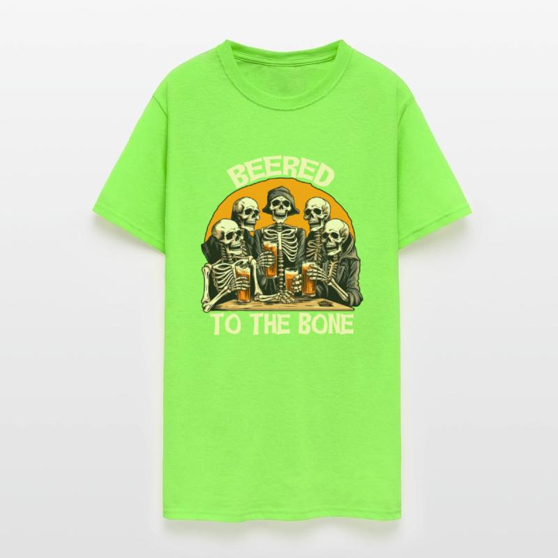 Skeletons drinking beer-Funny Halloween t-shirt