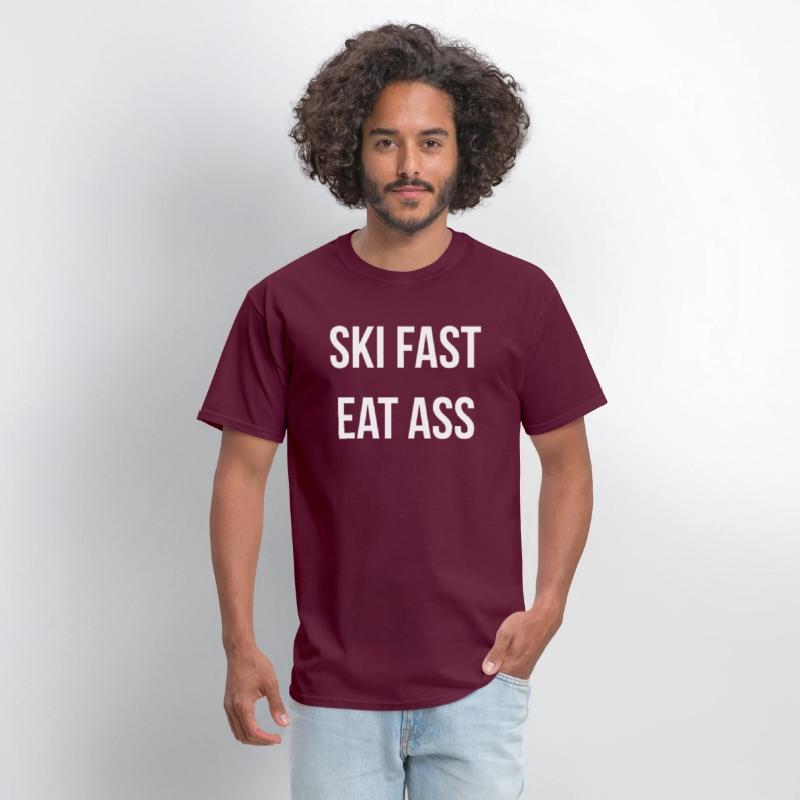Ski Fast Eat Ass Humor Joke Skier