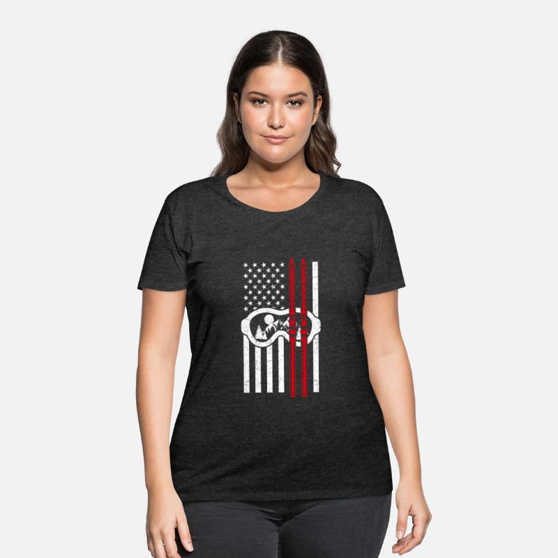 Skiing American Flag Snow Mountain Winter Patrioti