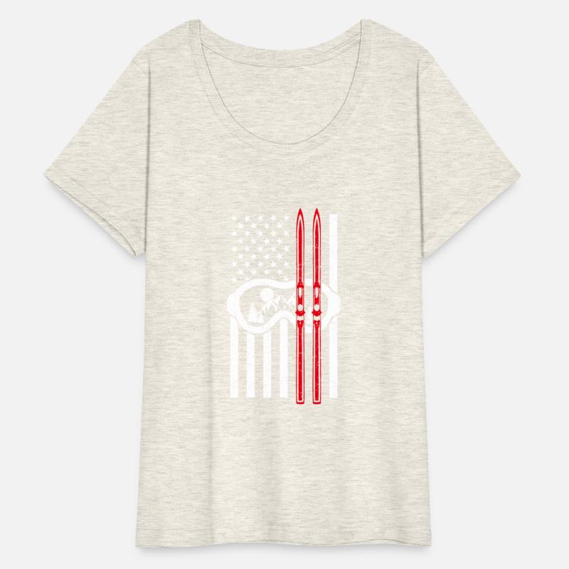 Skiing American Flag Snow Mountain Winter Patrioti