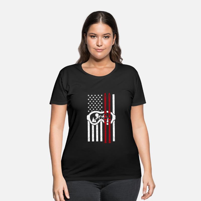 Skiing American Flag Snow Mountain Winter Patrioti