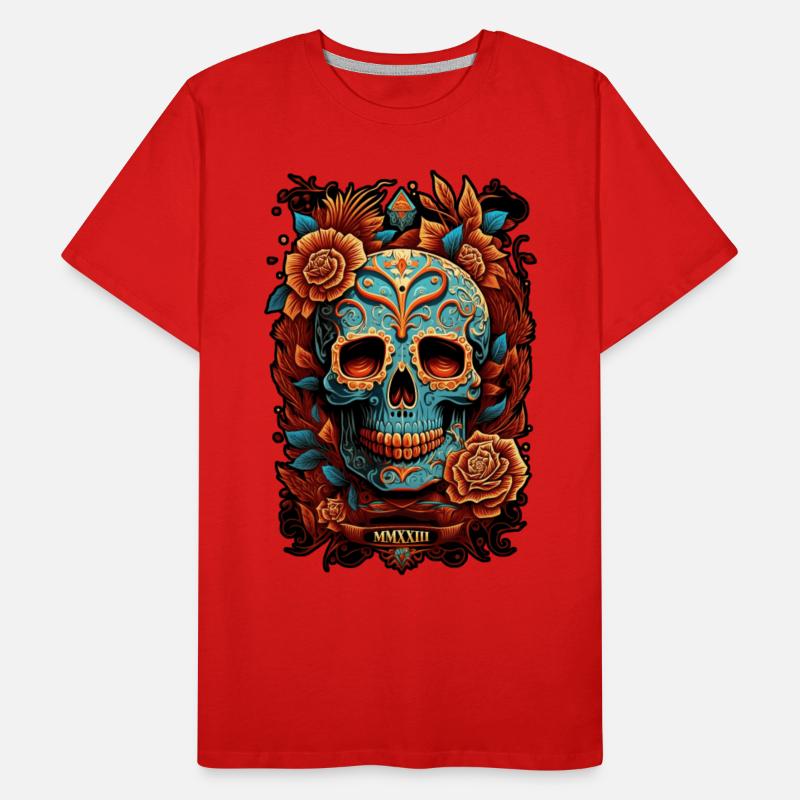 Skull Dia de los Muertos Halloween Tattoo