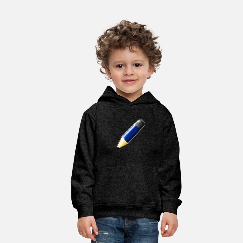 small blue pencil in pixel style