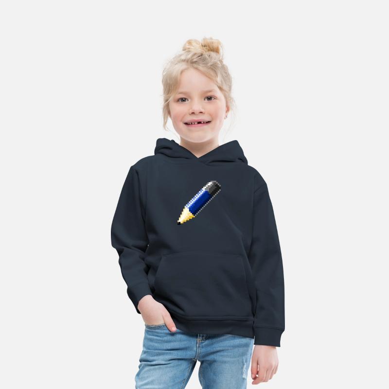 small blue pencil in pixel style