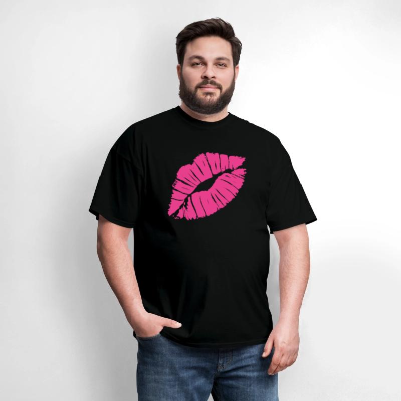 Smooch Pink Lipstick Kiss Mark Love Statement Tee