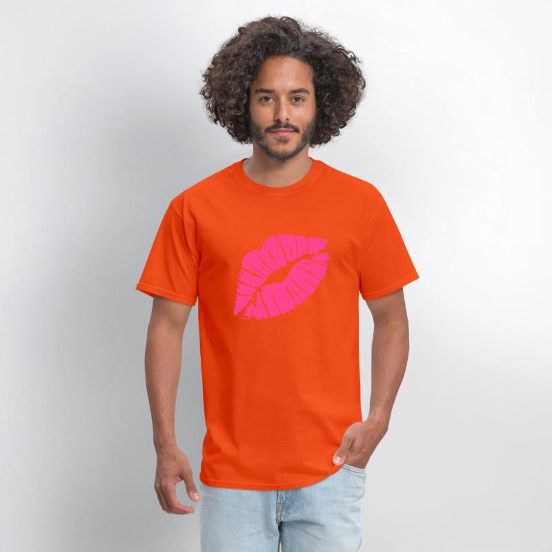 Smooch Pink Lipstick Kiss Mark Love Statement Tee