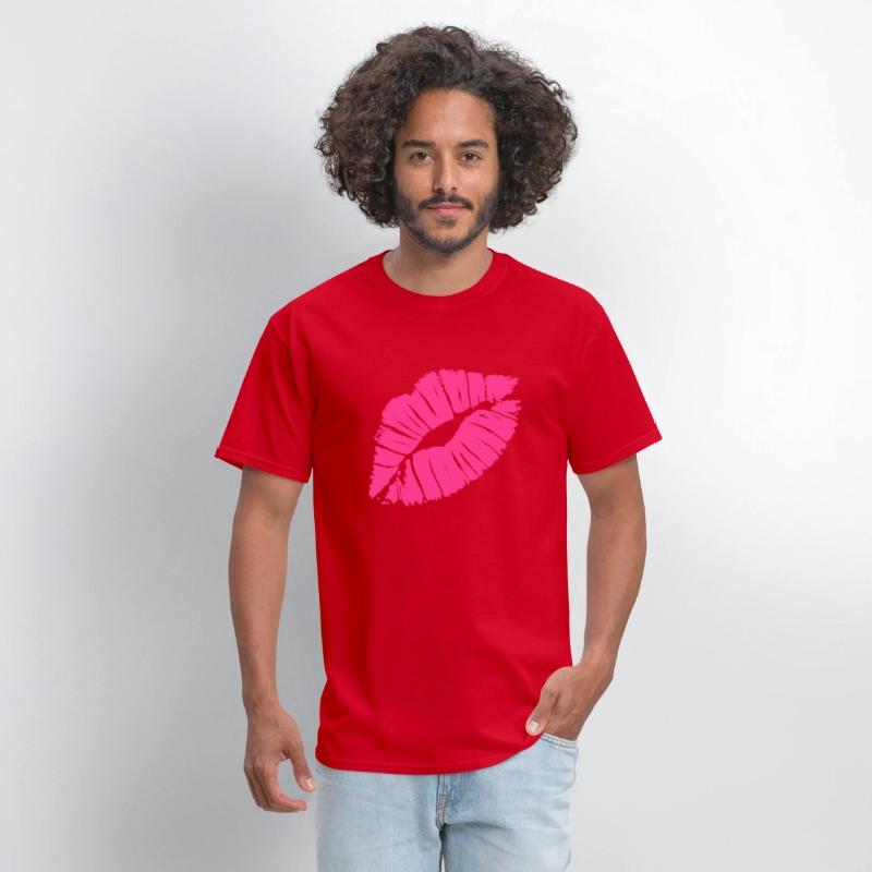 Smooch Pink Lipstick Kiss Mark Love Statement Tee