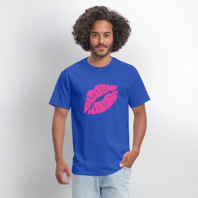 Smooch Pink Lipstick Kiss Mark Love Statement Tee