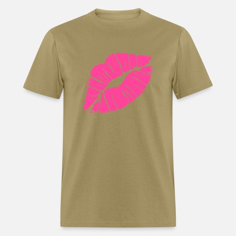 Smooch Pink Lipstick Kiss Mark Love Statement Tee