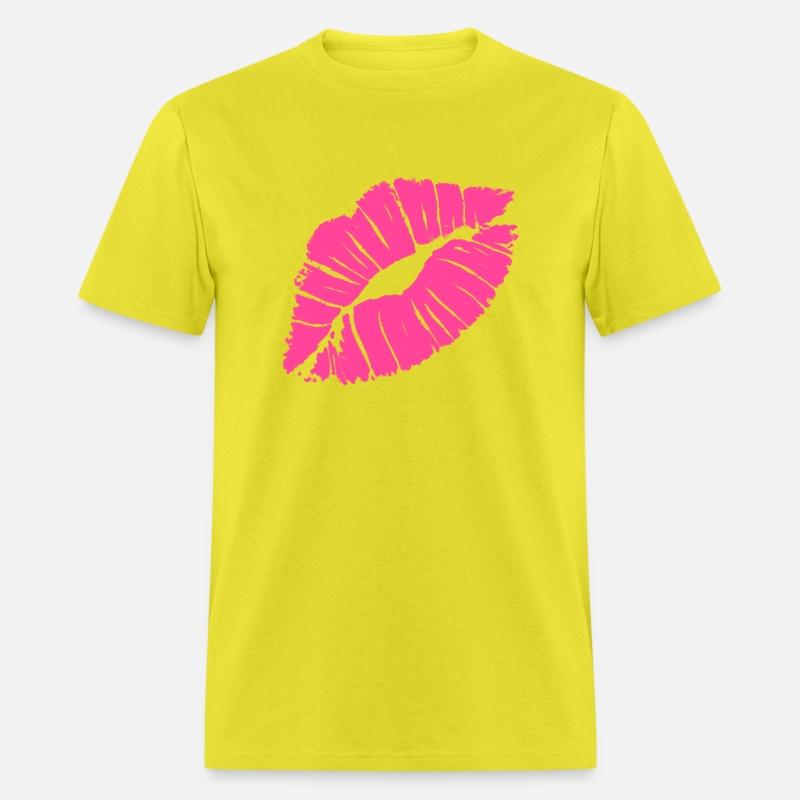 Smooch Pink Lipstick Kiss Mark Love Statement Tee