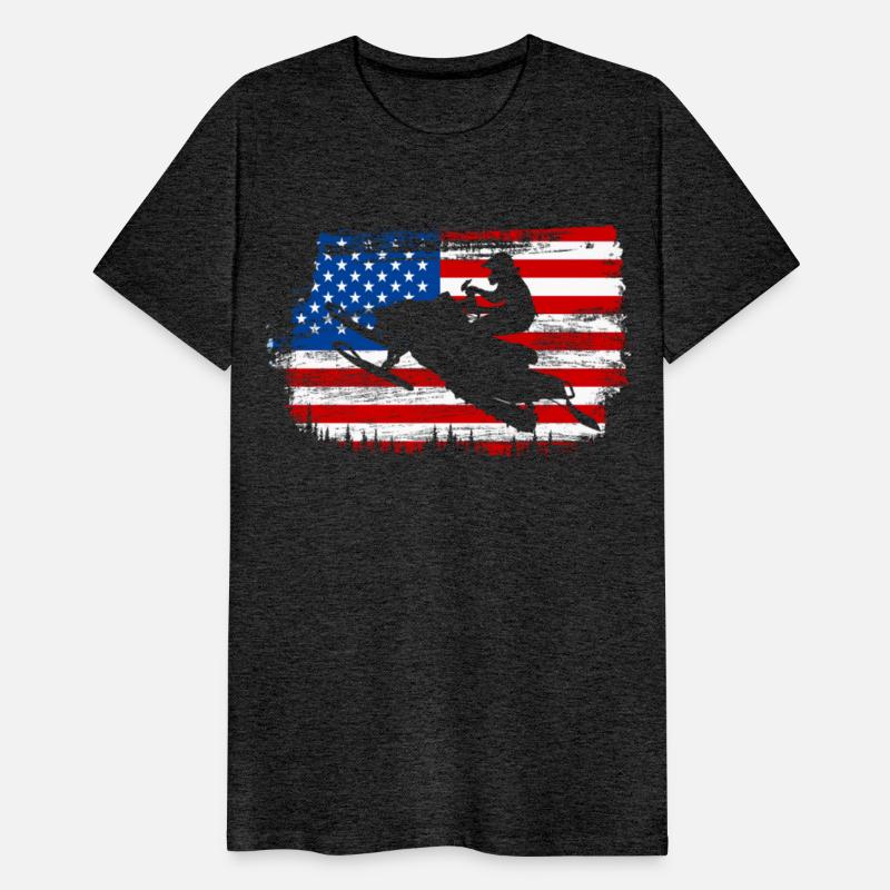 Snowmobile Racing American Flag Snowmobiling Love