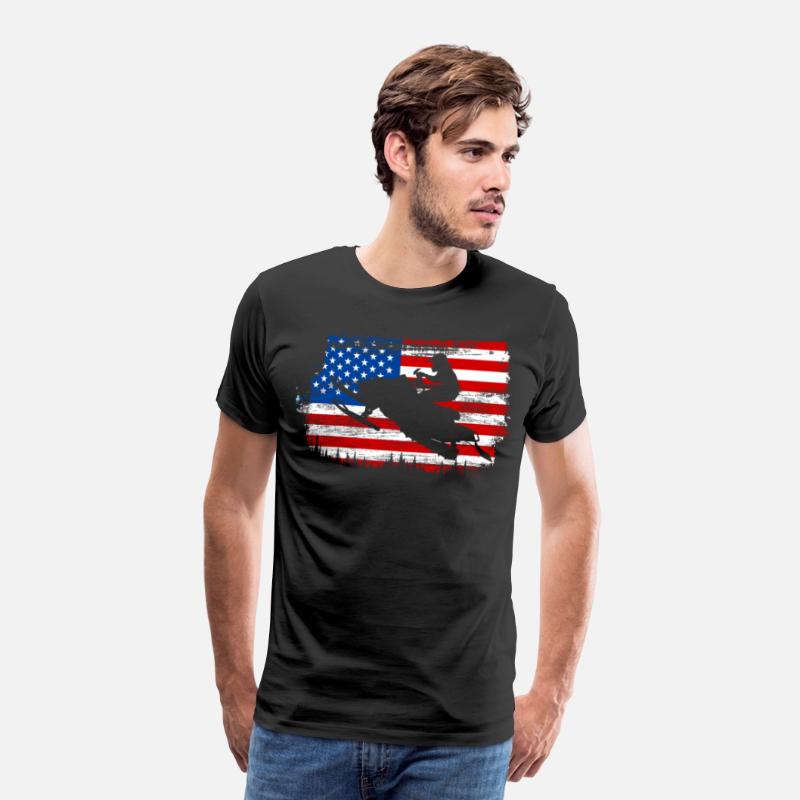 Snowmobile Racing American Flag Snowmobiling Love
