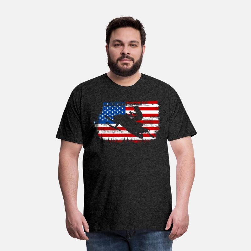 Snowmobile Racing American Flag Snowmobiling Love