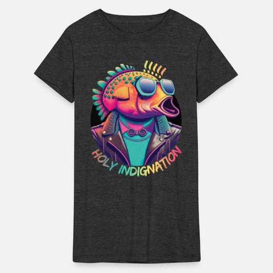 Spotted pink and orange fish in sunglasses