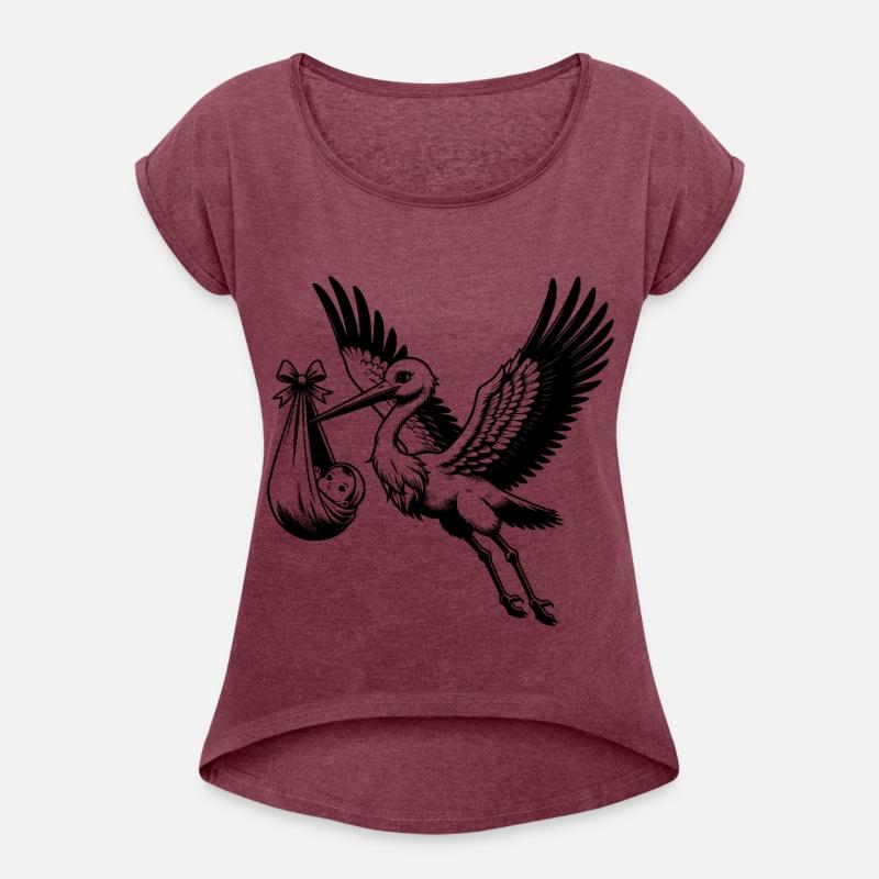 Stork Carrying Baby in Swaddle with Bow