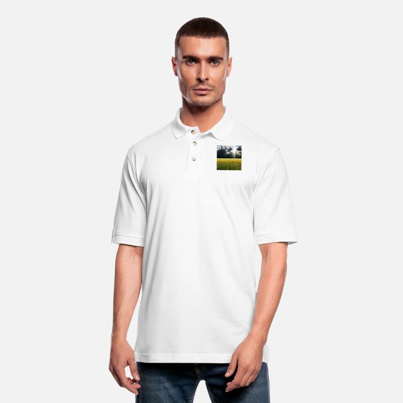 Sunny meadow with fluffy clouds